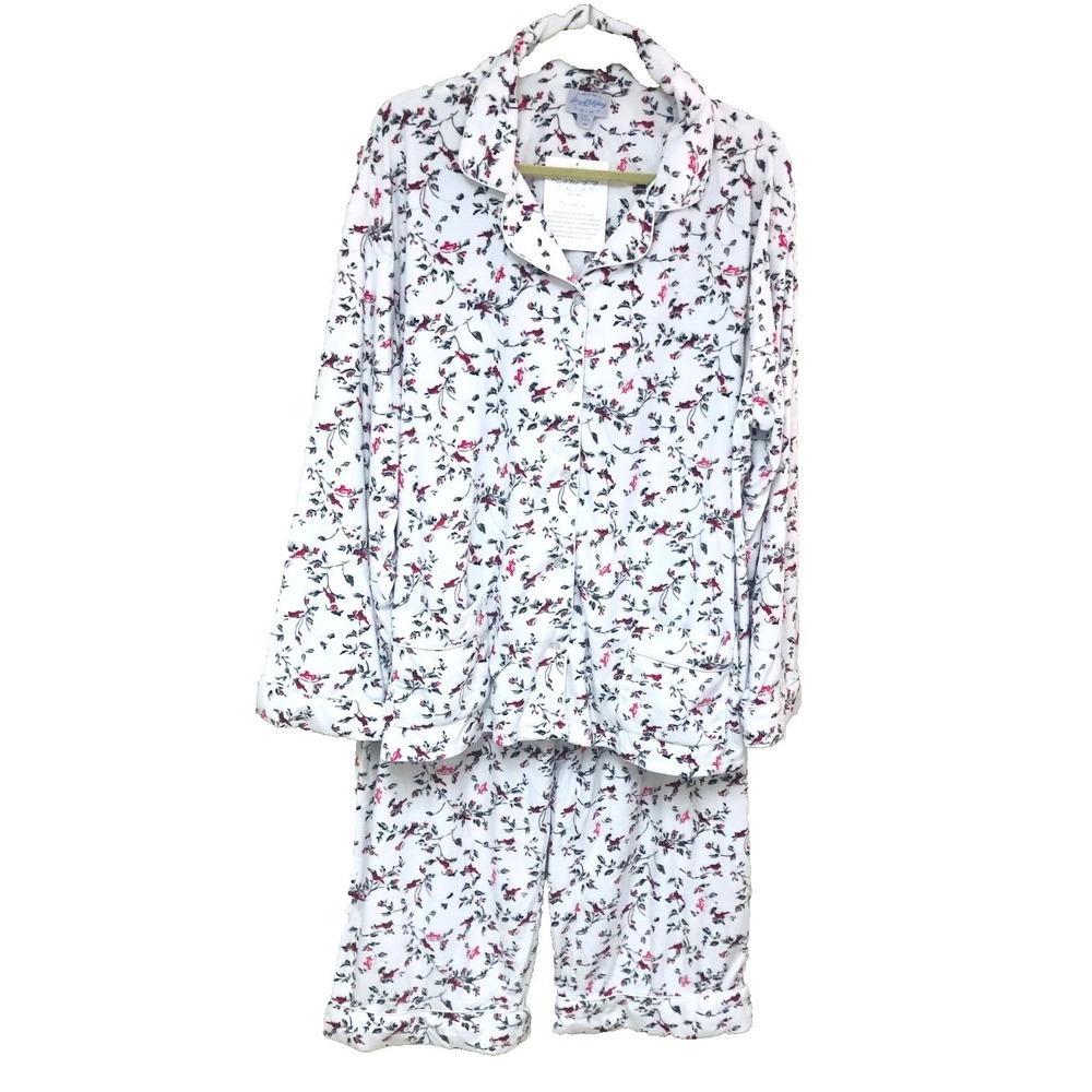 NWT Lanz Of Salsbury Womens Pajamas 2X Cardinals Birds Flannel PJ Sleepwear Cozy